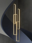 Axyaa Black LED Stairs Chandelier - Nordic Minimalist Luxury Ceiling Lamps