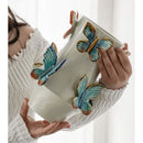 Axyaa Porcelain Butterfly Vase Relief - Handmade Flower Arrangement Accessories