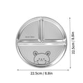 Axyaa Stainless Steel 3 Compartment Round Dinner Plate, Stackable Fruit Salad Tray