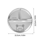 Axyaa 304 Stainless Steel Round Dinner Plate 3 Compartments Stackable Fruit Salad Plates