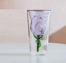 Axyaa 200ml Pink Rose Double Wall Coffee Wine Glasses Cup