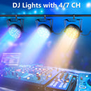 Axyaa 4/8PCS RGB LED Par Light Stage DJ Disco Party Wedding Club Lighting