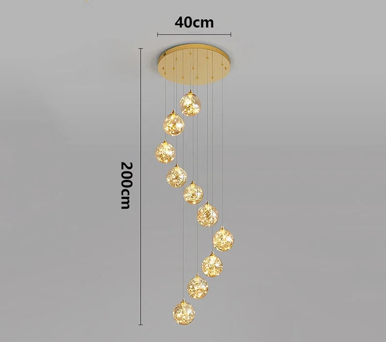 Axyaa Nordic Stair Chandelier Living Dining Room Pendant Ceiling Light Indoor Lighting