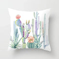 Tropical Cactus Succulent Plant Print Pillow Cover for Home Decor by Axyaa