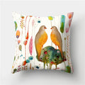 Axyaa Multicolor Bird Floral Landscape Polyester Throw Pillow Cover 45X45CM