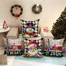 Axyaa LED Luminous Pillowcase with Santa Claus Snowman Plaid Design