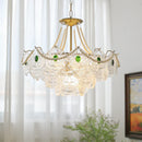Axyaa Light Luxury Crystal Chandelier for Living Room, Bedroom, Dining Room