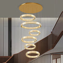 Axyaa Crystal Chandelier: Modern Stair Pendant Lighting for Living Room & Interior