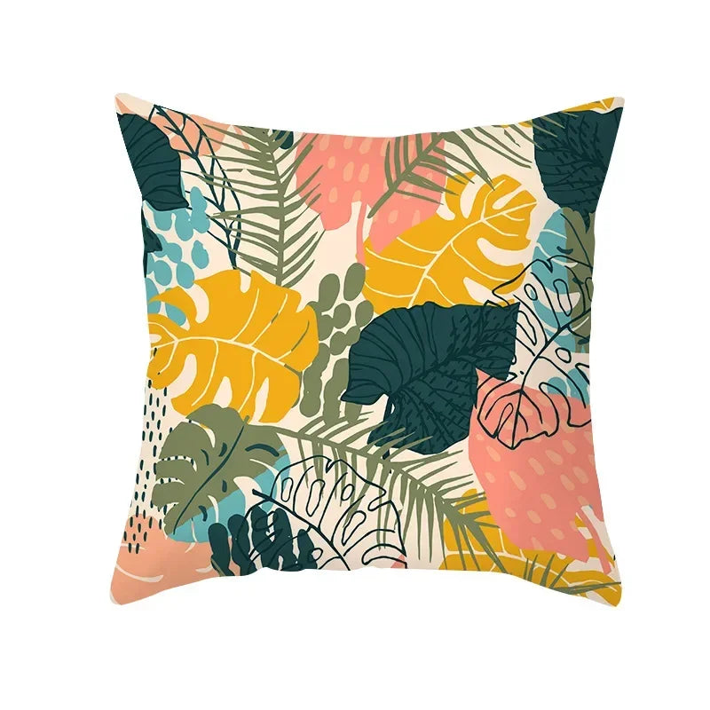 Axyaa Tropical Plant Pillowcase 45*45cm Decor for Home Office Car