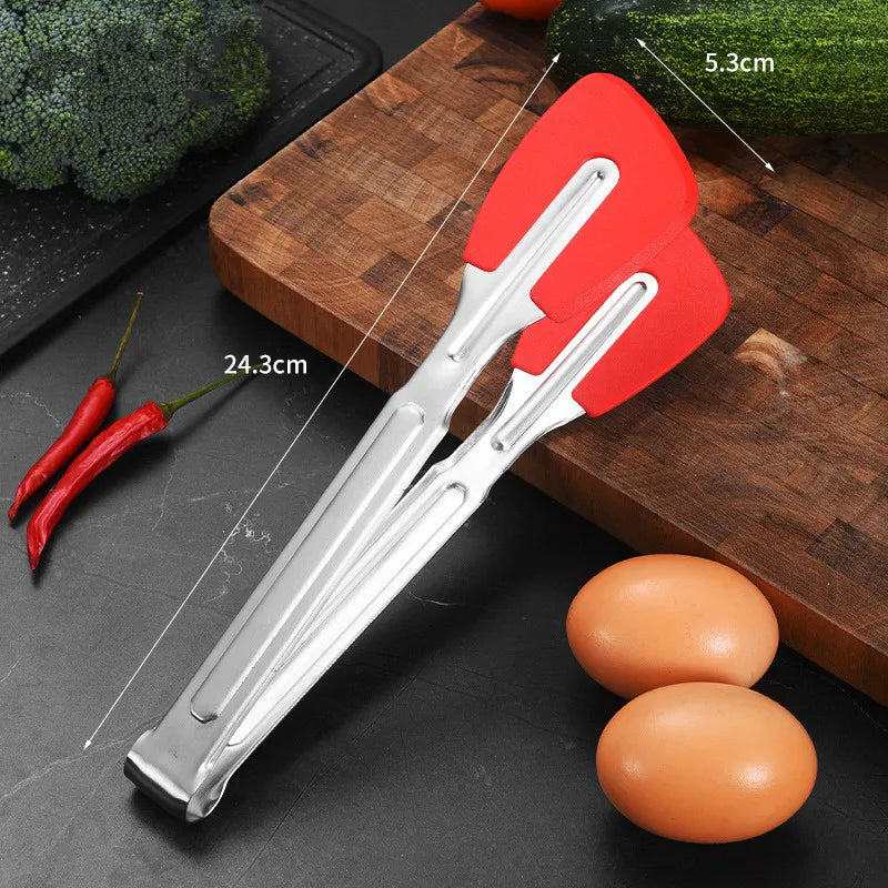 Axyaa Stainless Steel Silicone Tongs for Cooking and Grilling