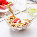 Axyaa Golden Trim Glass Bowl Set for Salad, Fruit, and Dessert