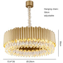 Axyaa Crystal LED Ceiling Chandeliers - Modern Black Gold Ceiling Lights