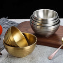 Axyaa Double Layer Rice Bowl for Kids and Adults - Stainless Steel Soup Fruit Bowl