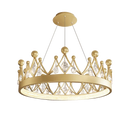 Axyaa Crown Crystal Chandelier Pendant Light for Children's Room and Living Room