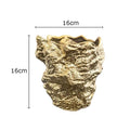 Axyaa Ceramic Rock Vase | Gold-plated Simulation Stone Design