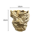 Axyaa Ceramic Rock Vase | Gold-plated Simulation Stone Design