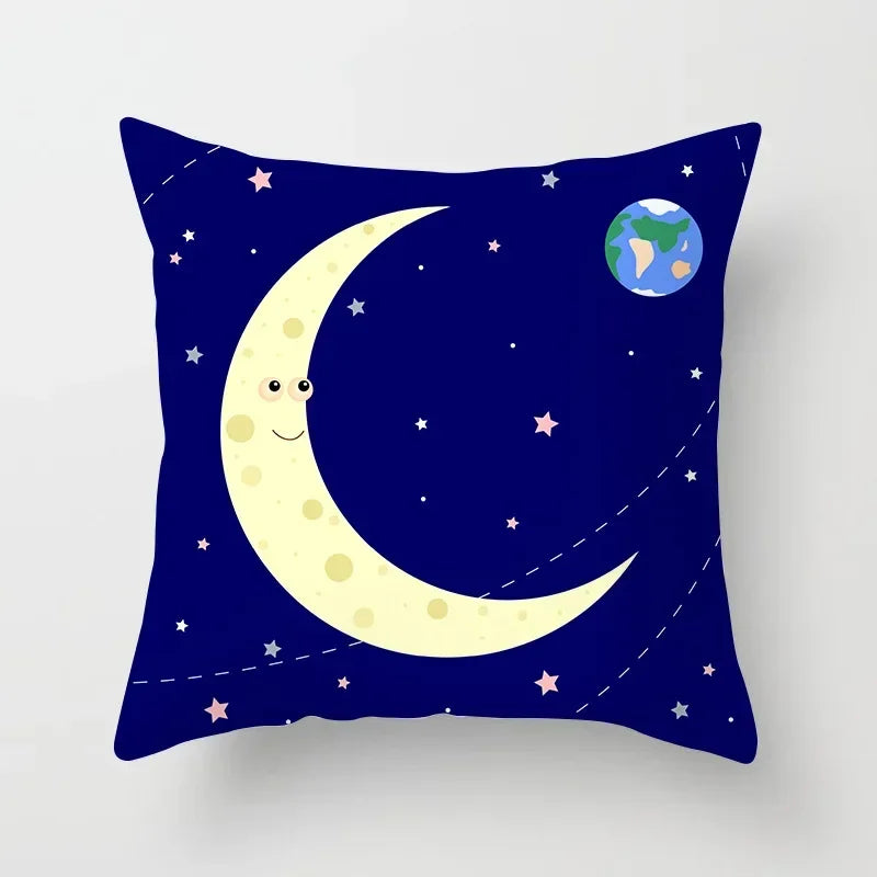 Axyaa Astronaut Theme Polyester Pillowcase Sofa Chair Cover 45x45cm