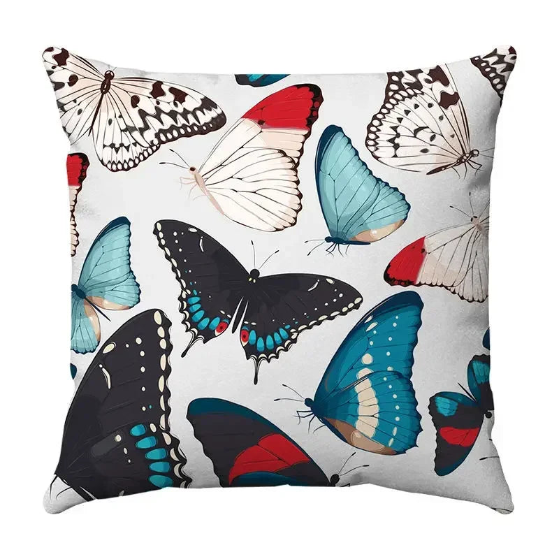 Axyaa Butterfly Print Cushion Cover 45x45cm - Farmhouse Stylish Home Decor Pillow Cover