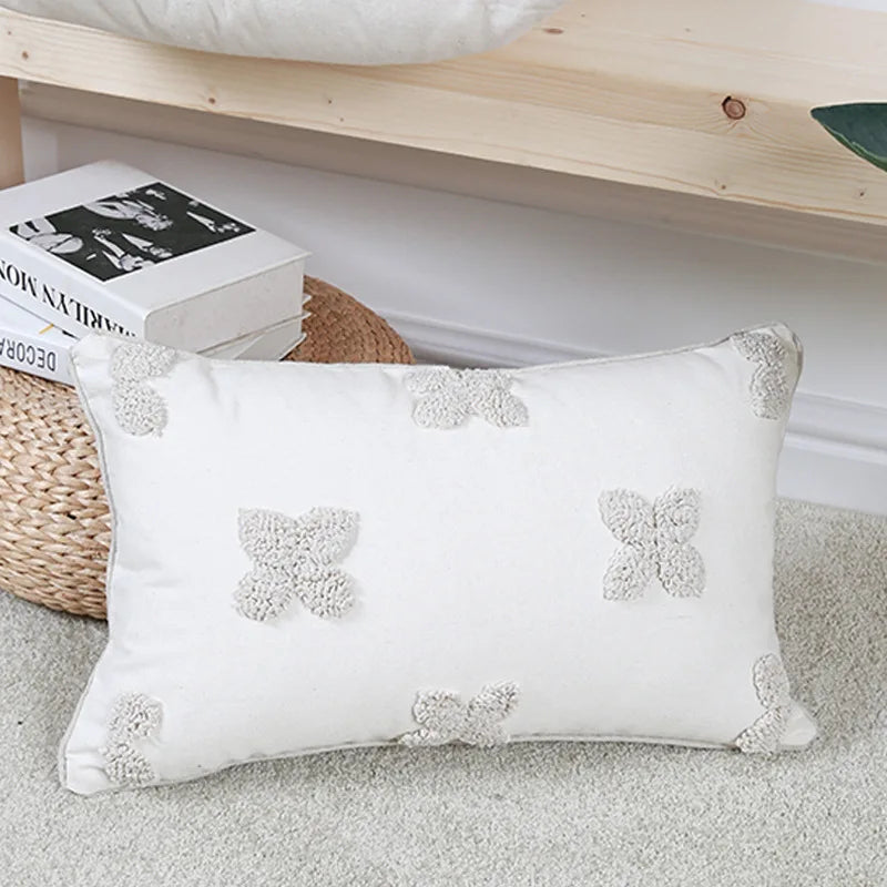 Nordic Style Beige Loop Cushion Covers for Home Decor by Axyaa