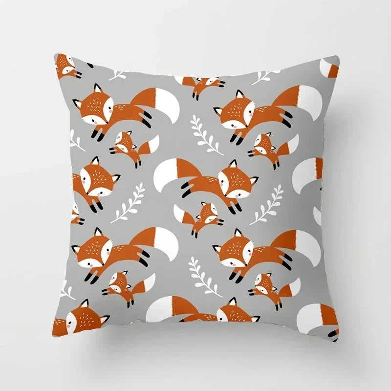Axyaa Cartoon Animal Cushion Cover 45*45 Sofa Pillowcase Decorative Throw Pillow