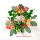 Axyaa Rose Floral Candle Rings Wreaths: Spring Artificial Rose Wreath for Home Decor