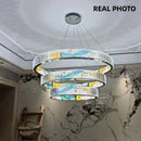 Axyaa Circle LED Pendant Chandelier for Modern Living Room Lighting