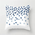 Geometric Blue Ink Flower Pillowcase for Stylish Home Decor by Axyaa