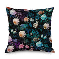 Axyaa Night Rose Linen Pillowcase - Decorative Floral Pillow Covers for Home Decor