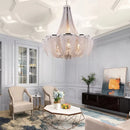 Axyaa Chrome Aluminum Chain Pendant LED Ceiling Light Fixture