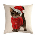 Axyaa Pet Animal Print Linen Pillowcase 45*45cm for Office Sofa Decoration