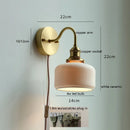 Axyaa Nordic Ceramic Copper LED Wall Lamp with Pull Chain Switch & Adjustable Up/Down Light
