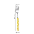 Axyaa Pearl Byen Ceramic Handle Cutlery Spoon Fork Set