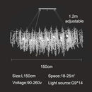 Axyaa Modern Luxury Crystal Chandelier LED Pendant Lamp for Home Decor