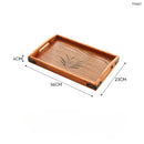 Axyaa Wooden Tea Tray: Orchid Tea Color, Chinese Rectangular Solid Wood Tray