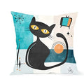Axyaa Black Cat Medieval Vintage Halloween Pillowcase 40X40cm