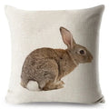 Axyaa Bunny Linen Cushion Cover - Cute Rabbit Throw Pillowcase - Home Decor