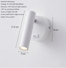 Axyaa Adjustable LED Wall Sconce Lamp, Modern Rotatable Reading Light