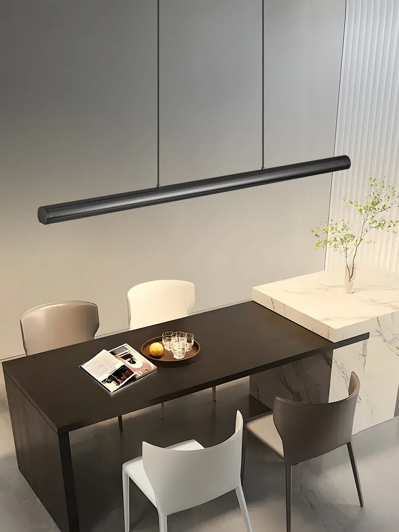 Axyaa Black LED Chandelier, Modern Minimalist Pendant Light for Dining Room, Kitchen, Living Room