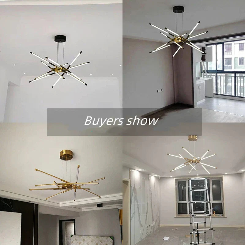 Axyaa Stick Shape Chandelier for Living Room LED Lighting Fixtures