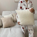 Axyaa Winter Soft Teddy Faux Fur Cushion Cover, Plush Throw Pillow Nordic Style