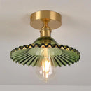 Wavy Glass Ceiling Light with Modern Brass Mount by Axyaa