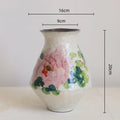 Axyaa Chinese Watercolor Graffiti Flower Vase | Handmade Retro Decorative Earthenware Jar