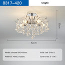 Axyaa Chrome LED Ceiling Lights Elegant Chandelier for Luxury Living Room Decor