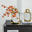 Axyaa Gold Handbag Vase: Stylish Ceramic Floral Arrangement & Terrarium Home Décor