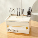 Axyaa Tissue Box Holder Organizer Living Room Coffee Table Remote Control Storage Rack