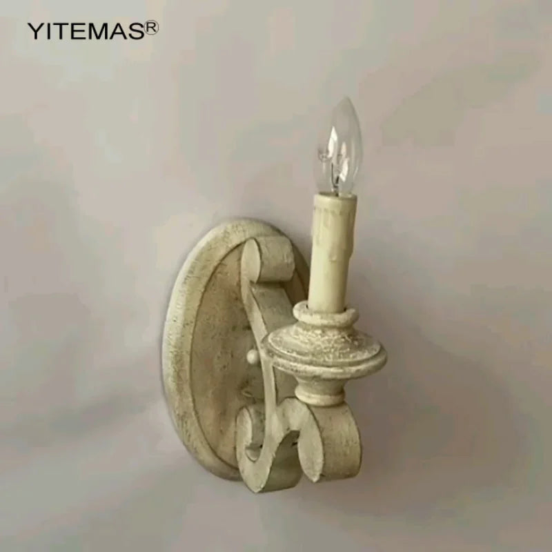 Axyaa Retro Wood Wall Sconce Light for Interior Decoration