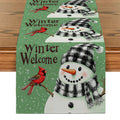 Axyaa Christmas Snowman Table Runner for Home Decoration and Dining Tables