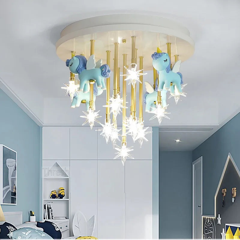 Axyaa Star Animal Ceiling Light for Kids Rooms - Kawaii Room Decor