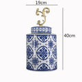 Axyaa Blue & White Porcelain Vase Jar: Classic Chinese Home Decor & Organization