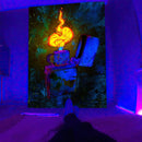 Axyaa Psychedelic Hippie Skull UV Reactive Wall Hanging for Individual Room Decor